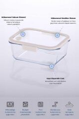 FİKA GLACE BEJ VAKUMLU SAKLAMA KABI 1900 ML