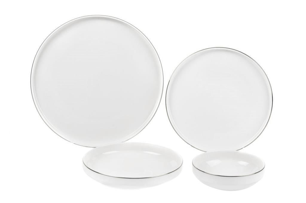 MODERN GÜMÜŞ 6 KİŞİLİK 24 PARÇA YEMEK TAKIMI