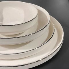MODERN GÜMÜŞ 6 KİŞİLİK 24 PARÇA YEMEK TAKIMI