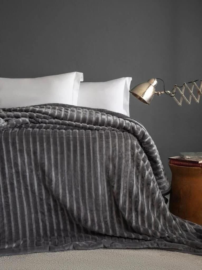 GENTLE GRİ ÇİFT KİŞİLİK BATTANİYE 200X220CM