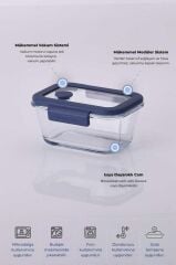 FİKA GLACE MAVİ VAKUMLU SAKLAMA KABI 460 ML