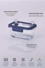 FİKA GLACE MAVİ VAKUMLU SAKLAMA KABI 460 ML