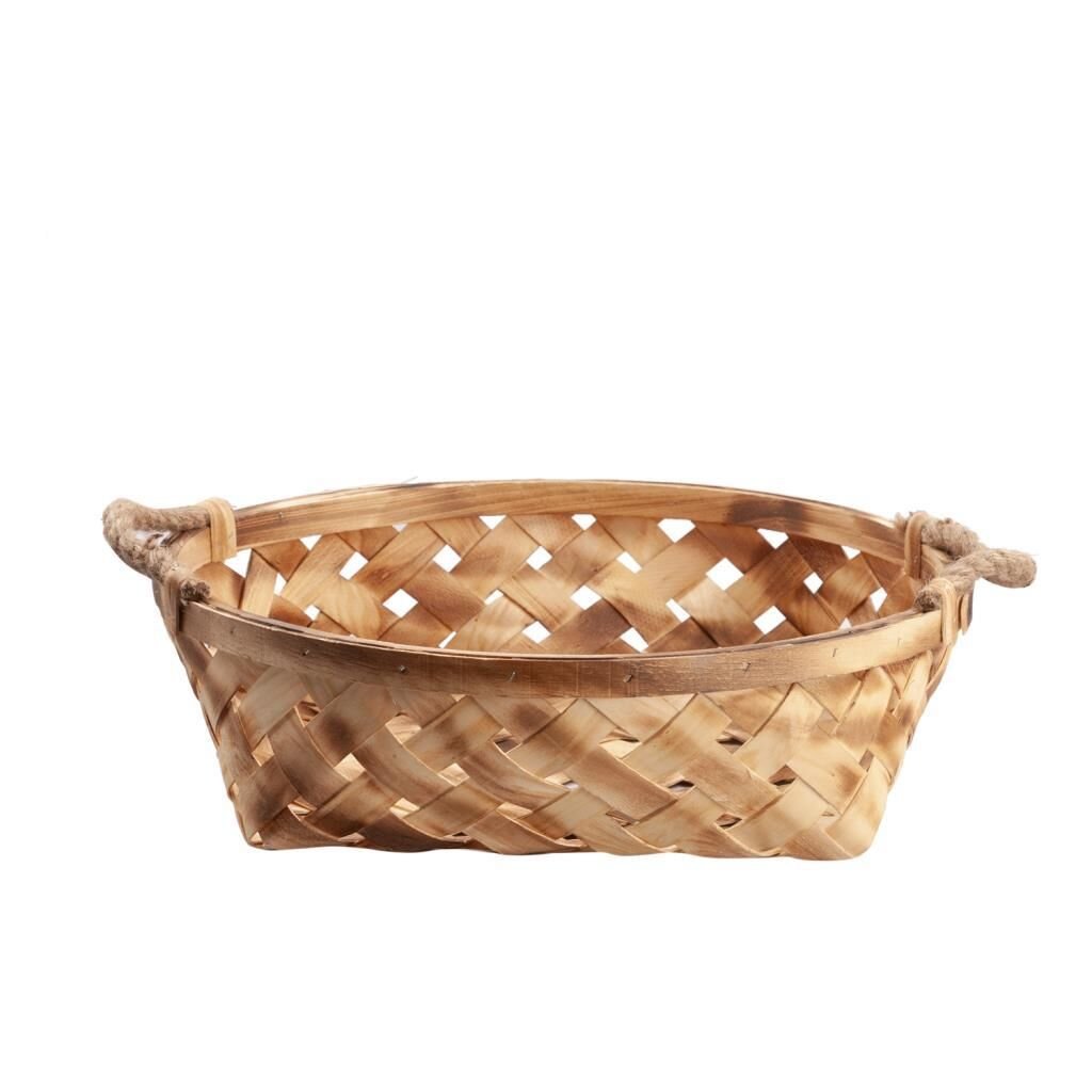 AHŞAP HASIR YUVARLAK SEPET 43X43X11CM