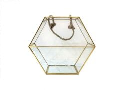 ALTIN HALATLI TERARYUM DEKOR/ÇİÇEKLİK 28 CM
