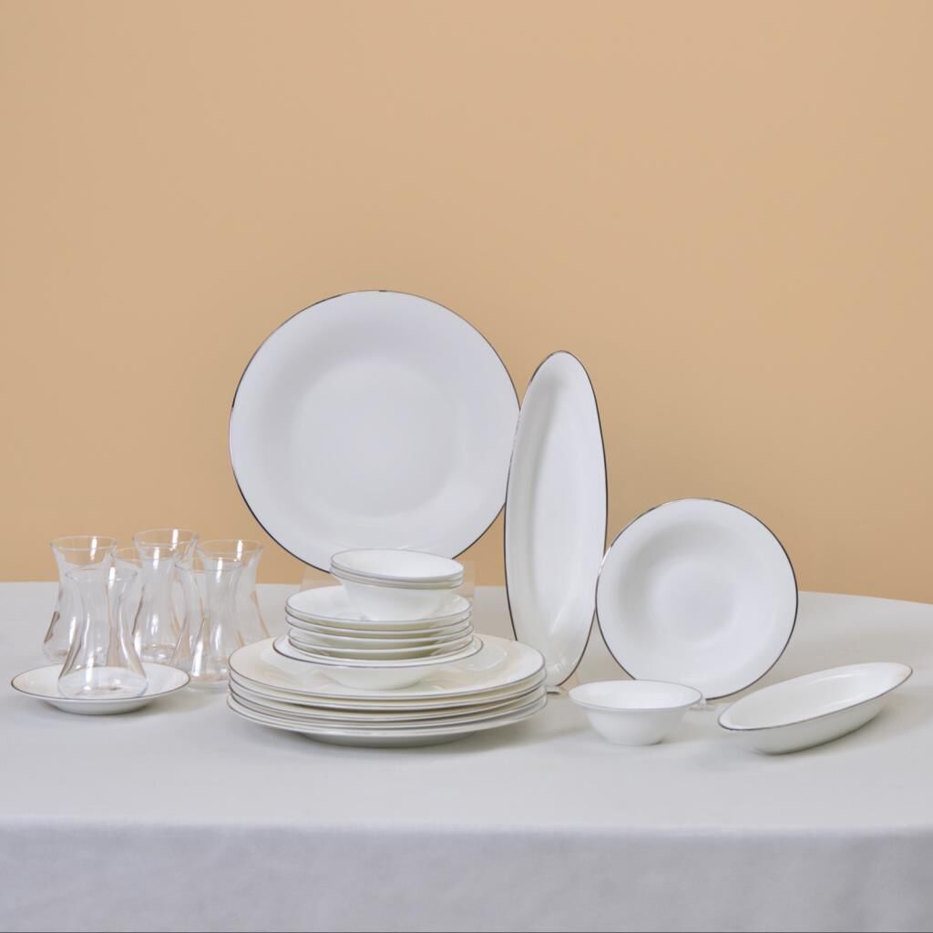 KARACA FINE PEARL NEW FAME PLATİN 26 PARÇA KAHVALTI TAKIMI