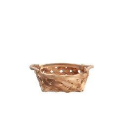 AHŞAP HASIR YUVARLAK SEPET 25X25X9CM