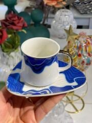 MAVİ DESENLİ TEK KİŞİLİK TÜRK KAHVESİ FİNCANI