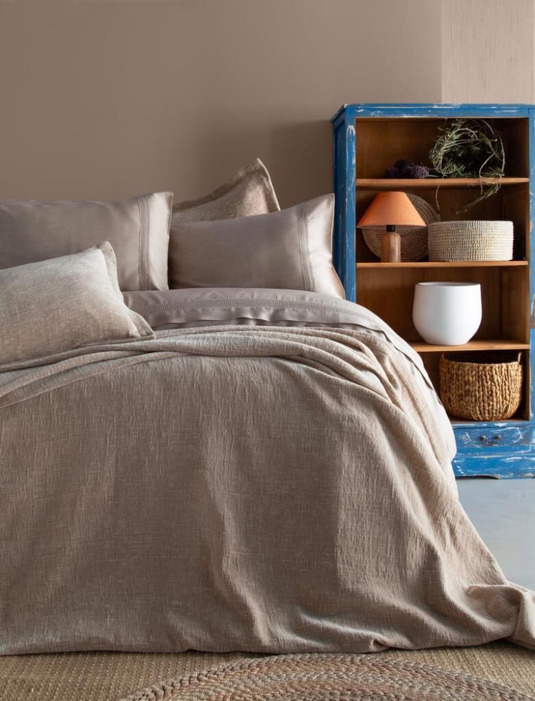 PARIS BEIGE ÇİFT KİŞİLİK NEVRESİM&YATAK ÖRTÜSÜ SET