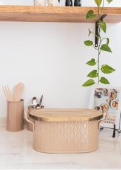 PRİZMA KARAMEL EKMEK SAKLAMA KABI 40X22X18CM