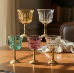 6 RENK AYAKLI 6'LI KAHVE YANI BARDAK