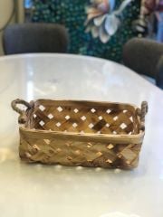 AHŞAP HASIR DİKDÖRTGEN SEPET 35X25X10CM