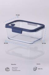 FİKA GLACE MAVİ VAKUMLU SAKLAMA KABI 1900 ML