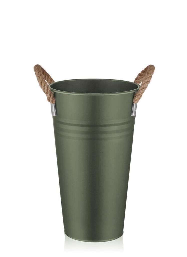 HAKİ YEŞİL GALVENİZ VAZO 40CM