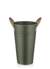 HAKİ YEŞİL GALVENİZ VAZO 40CM