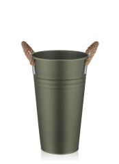 HAKİ YEŞİL GALVENİZ VAZO 40CM