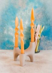 BURGU 3'LÜ ŞAMDAN MUM PEACH 25CM