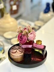 DEKORATİF TEPSİLİ PEMBE KOKU SETİ