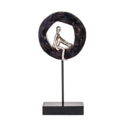 GÜMÜŞ ESKİTME KAİDELİ İNSAN DEKOR 19CM