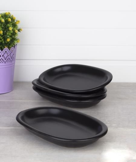 MAT SİYAH KAYIK TABAK 22CM