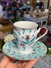 MAVİ ÇİNİ DESENLİ TEK KİŞİLİK TÜRK KAHVESİ FİNCANI