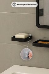 MOLIETTE YAPIŞKANLI KATI SABUNLUK ANTRASİT GRİ