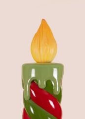 DEKORATİF LED IŞIKLI YILBAŞI MUMU 25X25X113CM