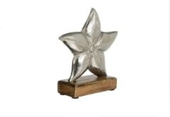 AHŞAP GÜMÜŞ MARİN DENİZ YILDIZI DEKOR 15X16CM