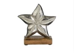 AHŞAP GÜMÜŞ MARİN DENİZ YILDIZI DEKOR 15X16CM