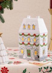 DEKORATİF LED IŞIKLI YILBAŞI EVİ 12X7X19CM
