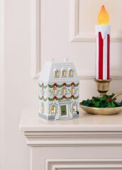 DEKORATİF LED IŞIKLI YILBAŞI EVİ 12X7X19CM