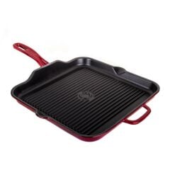 KIRMIZI DÖKÜM DEMİR GRILL TAVA 30X30CM