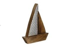 AHŞAP GÜMÜŞ MARİN YELKENLİ DEKOR 19X23CM