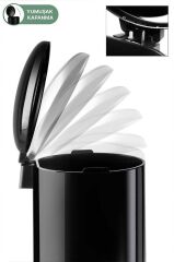 BOMBE KAPAKLI ÇÖP KOVASI 40LT SİYAH