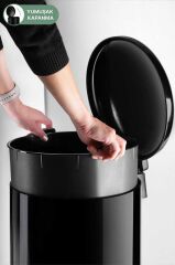 BOMBE KAPAKLI ÇÖP KOVASI 40LT SİYAH