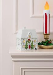 DEKORATİF LED IŞIKLI YILBAŞI EVİ 14X9X17CM