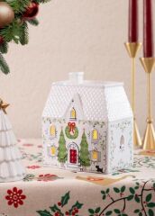 DEKORATİF LED IŞIKLI YILBAŞI EVİ 14X9X17CM