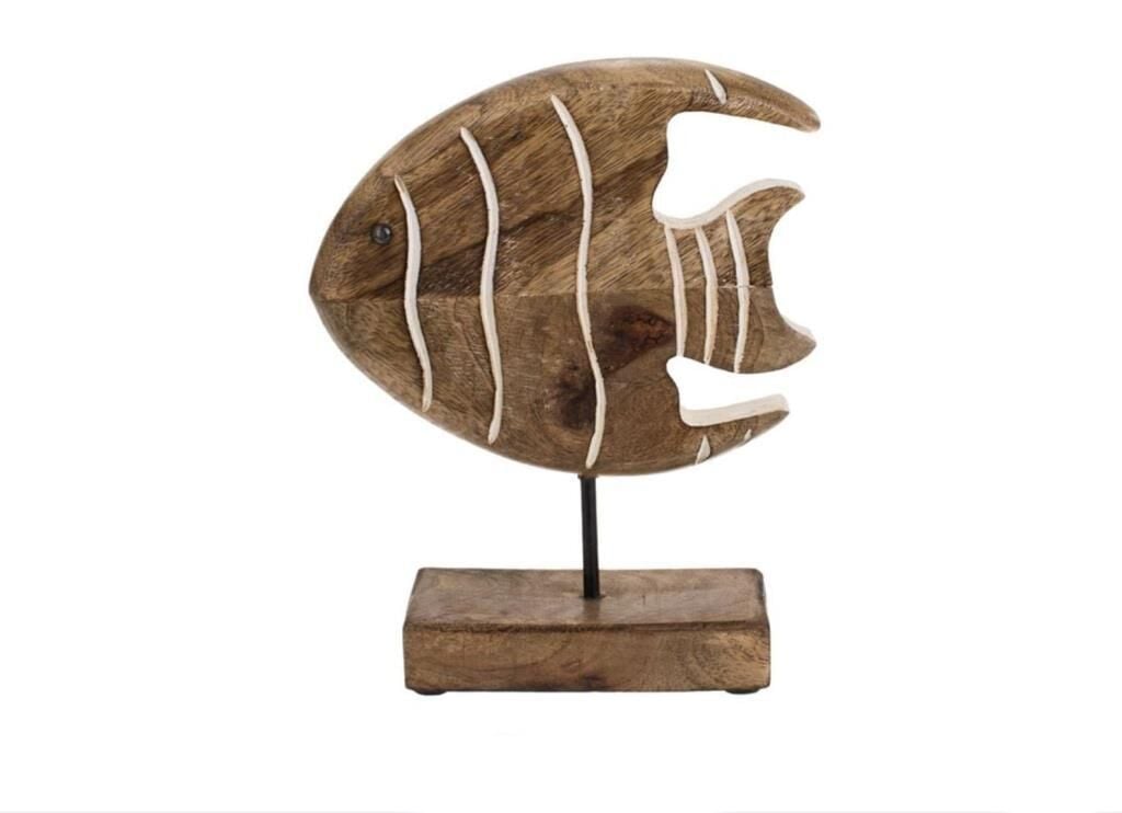 AHŞAP MARİN BALIK DEKOR 18X21CM