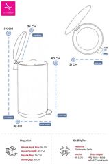 BOMBE KAPAKLI ÇÖP KOVASI 40LT MAT SİYAH