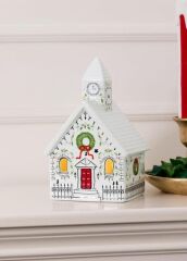 DEKORATİF LED IŞIKLI YILBAŞI EVİ 13X11X22CM