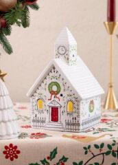 DEKORATİF LED IŞIKLI YILBAŞI EVİ 13X11X22CM