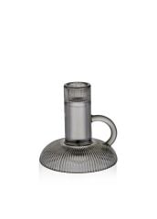 GRİ CAM DEKORATİF MUMLUK 10X10CM