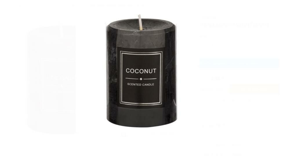 SİYAH COCONUT KOKULU KÜTÜK MUM 7X9,5CM