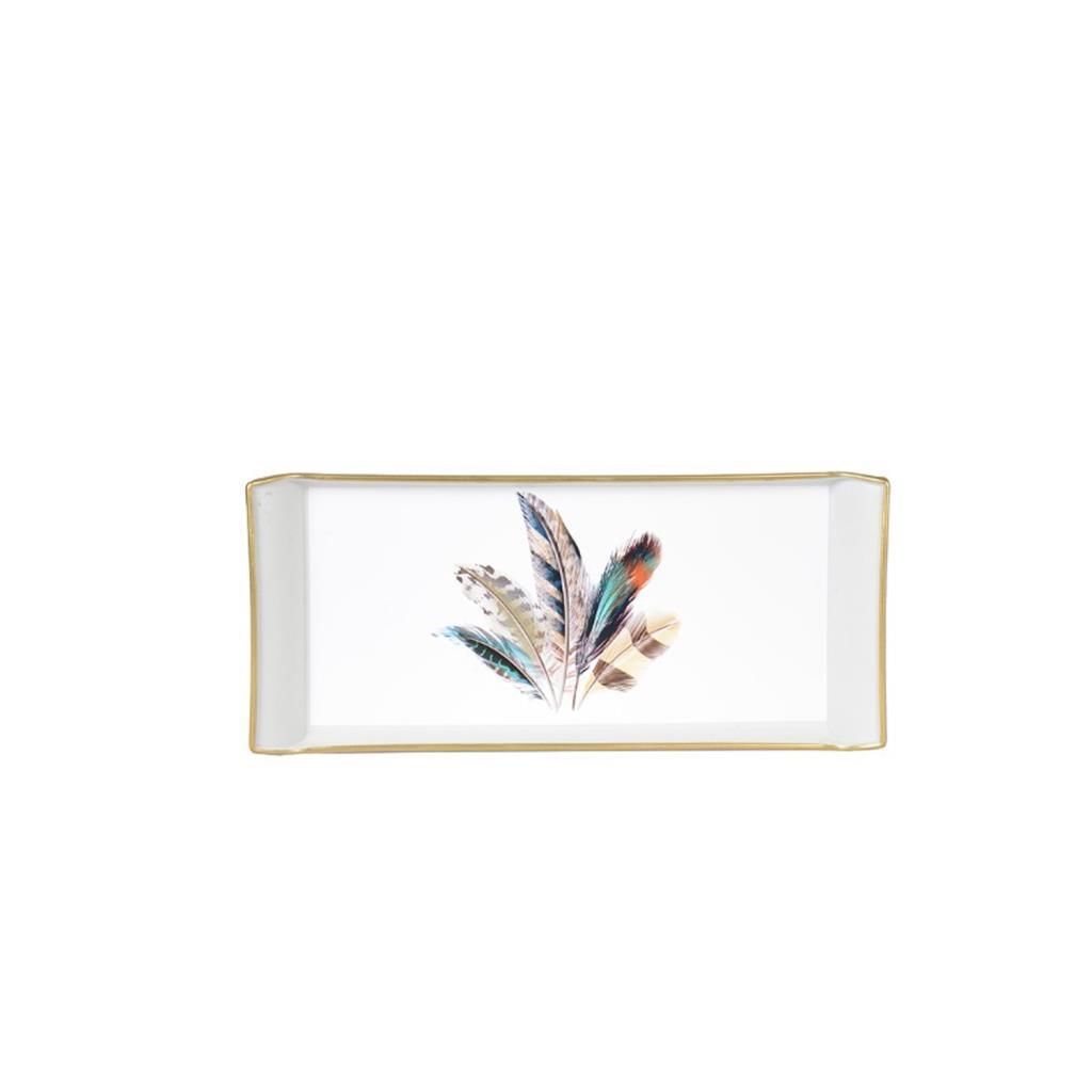 SİYAH DESEN3 DİKDÖRTGEN TEPSİ 13X29CM