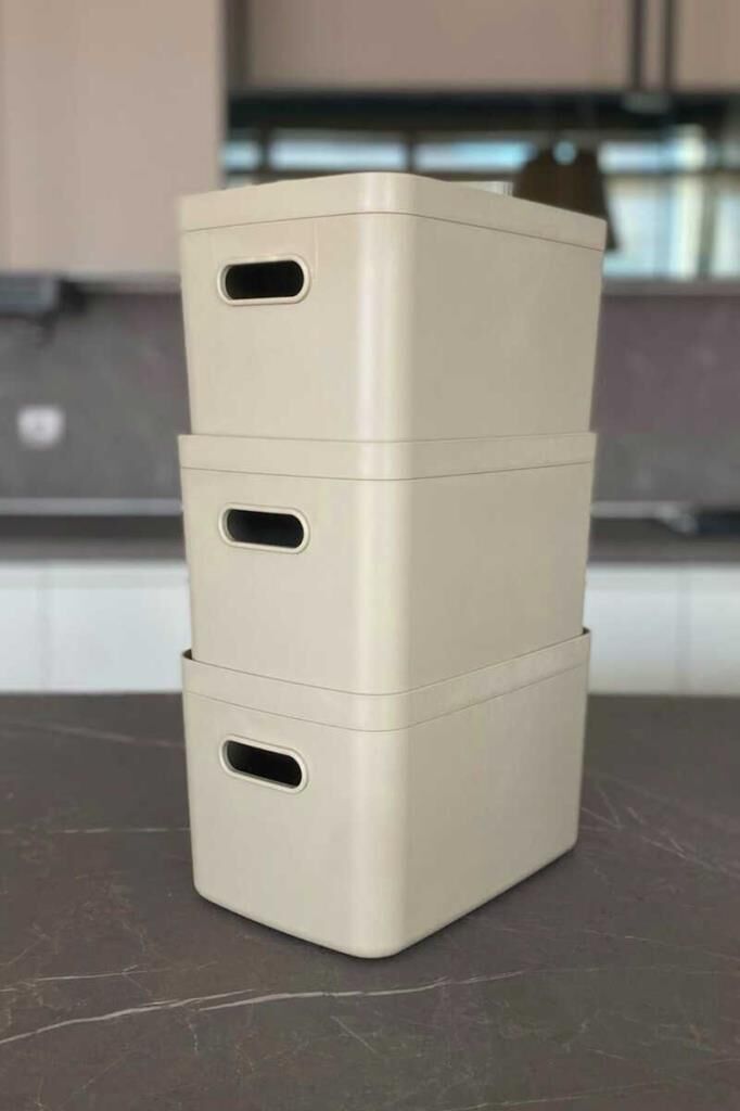 LINEA BOX DÜZENLEYİCİ ORGANİZER 3'LÜ KUM BEJİ