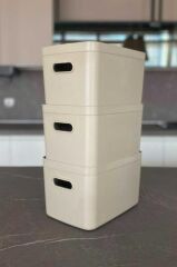 LINEA BOX DÜZENLEYİCİ ORGANİZER 3'LÜ KUM BEJİ