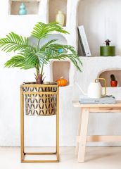 PRİZMA GOLD VAZO&SAKSI 60X30X30CM