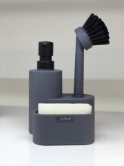 GRİ HAZNELİ OVAL SIVI SABUNLUK