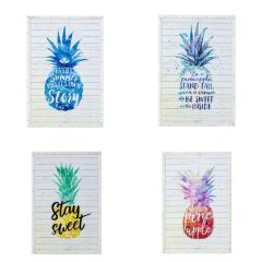 AHŞAP ANANAS PANO MAVİ