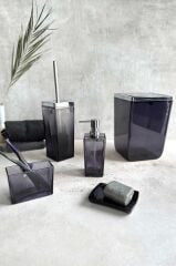 BİGA 5 PARÇA BANYO SETİ ŞEFFAF SİYAH