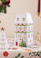 DEKORATİF LED IŞIKLI YILBAŞI EVİ 11X9X22CM